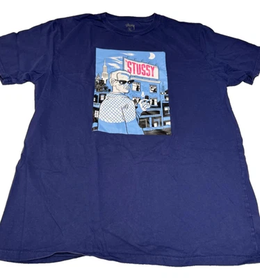 STUSSY X Daniel Clowes Purple T Shirt Size XL RARE Y2K Ex condition! - Image 1 of 4