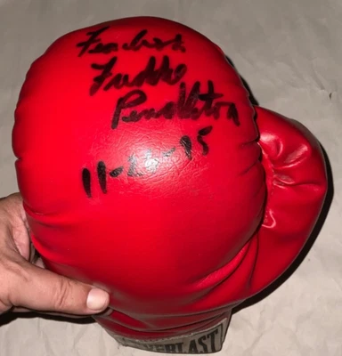 Boxer "Fearless" Freddie Pendleton Signed Auto Boxing Glove-USBA WBC IBF WBA - Image 1 of 4