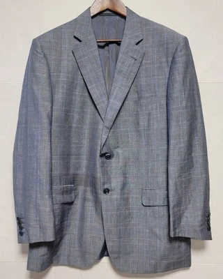 Blazer Pal Zileri Hombre Azul Lana Lino Mohair Ventana Talla 54 EU 48L EE. UU. Foto 1 de 4