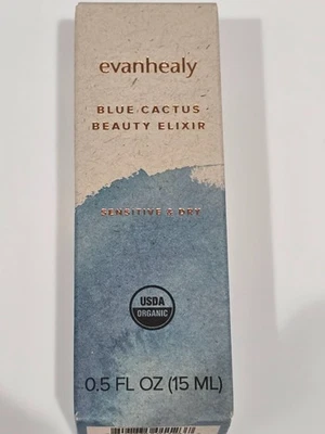EVANHEALY BLUE CACTUS BEAUTY ELIXIR FOR SENSITIVE & DRY SKIN 0.5 FL. OZ. NIB - Image 1 of 3