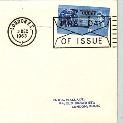 GB QEII 1963 COMPAC FDC Trans-Pacific Cable *PHOS* Slogan ENVELOPE/FDI XE188 - Image 1 of 4