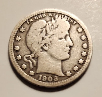 1908-D Barber Quarter. 90% Silver. (#2) See Pictures And You Grade.  - Image 1 of 2