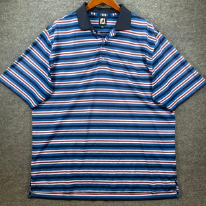 Camisa polo de golf FootJoy para hombre XL roja/blanca/azul a rayas elástica informal activa - Imagen 1 de 11