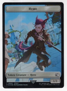 MTG Final Fantasy Gettone Foil Doppio Lato 3/14 Eroe e Mago - Foto 1 di 2