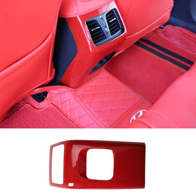 For Hyundai Sonata 2015-19 Red Carbon Fiber Rear Row Air Outlet  frame Cover 1x - Image 1 of 4