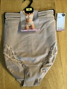 BNWT MARKS AND SPENCER LADIES PACK OF 2 HIGH LEG, SHAPING KNICKERS, SIZE 16 - Picture 1 of 6