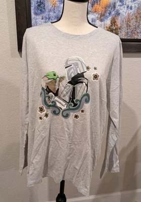 Camiseta Vera Bradley Star Wars Mandalorian Grogu XL Manga Larga Gráfica V578 Foto 1 de 4