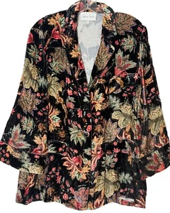 Cara Cara Gr. Large geblümter Damen Velour Blazer leicht - Bild 1 von 10