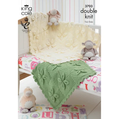 King Cole Knitting Pattern Blankets Knitted in Comfort DK 3703 - image 1 of 2