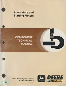 JL352 John Deere Alternators and Starting Motors Technical Manual (1997) CTM77 - Picture 1 of 1