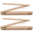 2 Pack Wood Folding Rule 6.5ft 2m Foldable Ruler With Inch And Metric Measuremen