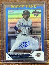2023 Topps Pro Debut Jackson Chourio #PD-40 AUTOGRAPH Blue Foil 37/150 Brewers
