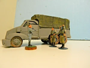 1 painted WW11 German Transport Truck & 3 Soldiers  (Jan.Listing) - Picture 1 of 15