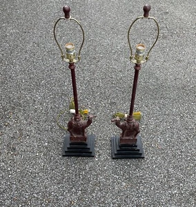 Pair of Berman Resin Camel Lamps Lot of 2 No shades included - Picture 1 of 4