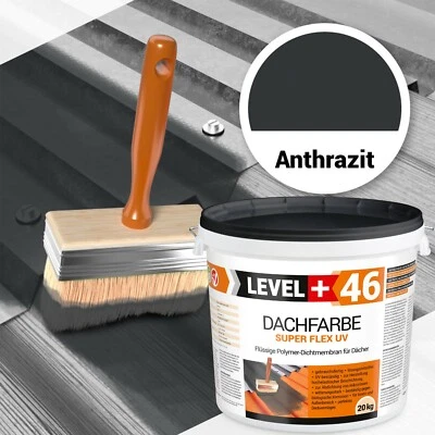 LEVEL+ Plinth Colour 20kg Elastic Roof Paint Surface Protection Roof Paint Anthracite RM46