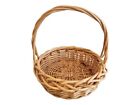 Vintage Basket, Woven Rattan Braided Gathering Handled Basket, Handled Rattan Ba