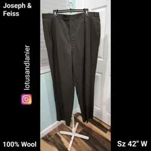 Joseph & Feiss Brown Pleated Wool Slacks Sz 42" W - Bild 1 von 3