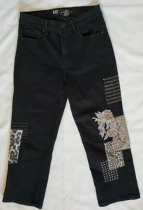 DG2 Girls  Black Jeans Size 8 Embroidered Embellished  - Picture 1 of 6