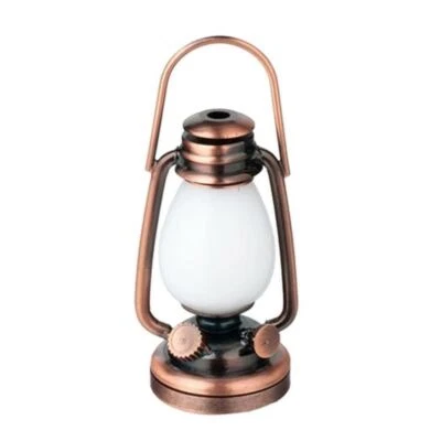 Bambole Casa Vittoriano Rame Lampada Caldo Splendore Miniatura LED Batteria Luci - Immagine 1 di 4