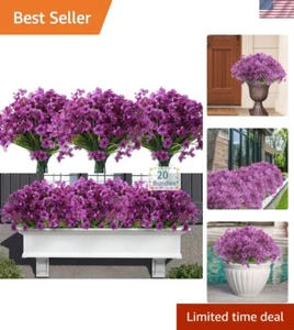 20 Bundles Artificial Flowers for Outdoors, UV Resistant Fake Realistic Flowe... - Picture 1 of 10