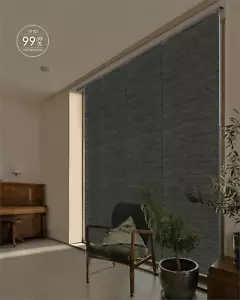 99.99% Blackout Adjustable Sliding Vertical Blinds 45.8"- 86" W X 96" H, Extenda - Picture 1 of 7