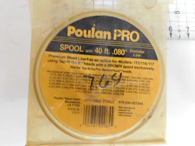 LÍNEA DE CABEZAL RECORTADOR DE MALEZAS OEM 530-067394 POULAN PRO TAP-N-GO 2 CARRETE MARRÓN 080 Foto 1 de 2