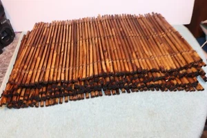 7 Vintage Bambus Tischsets Rattan Holz Schilf Tiki - 19”x12” - Bild 1 von 8