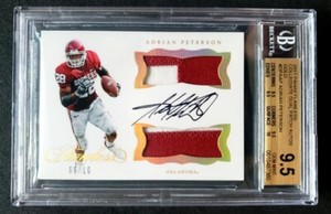 2017 Flawless 6/10, Adrian Peterson, Game-Worn Patch Auto, BGS 9.5/10