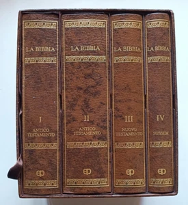 LA BIBBIA. 4 VOLUMI IN COFANETTO. NUOVISSIMA VERSIONE, Ediz Paoline 1991. RARO - Foto 1 di 17