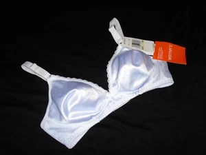 36B NWT White Shiny U/W Unlined Vintage WARNER'S Shine On Bra #01221 36B - Picture 1 of 5