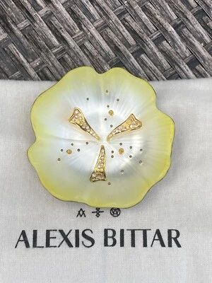 Broche Flor Cristal y Lucita Amarillo/Blanco ALEXIS BITTAR 100% Auténtico $295 Foto 1 de 4