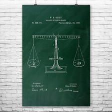 Scales of Justice Poster Print Law Student Lawyer Gift Courtroom Decor