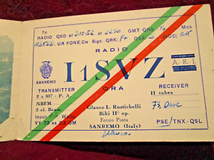 Carte radio QSL I1SVZ Sanremo, Italie 1952