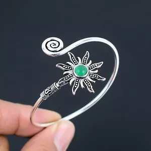 Grün Onyx Ethnisch Handgemacht Verstellbar Armreif Schmuck Geschenk BB-027 - Bild 1 von 4