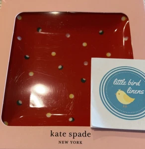 Bandeja cuadrada roja punto de Navidad Kate Spade New York Lenox 5,75"" nueva en caja 3 disponibles - Imagen 1 de 6