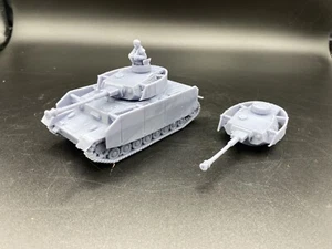 28mm, 1/56, 3D Printed, WW2, German Panzer 4 W/Shurzen, Bolt Action - Bild 1 von 8