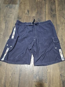 VTG AFTCO Cargo Fishing Shorts Mens 40 Navy Bluewater Performance Surf Outdoors - Picture 1 of 6