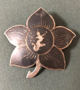 Vintage Siam/Thai silver NIELLO jewelry BROOCH/PENDANT 925 silver/black enamel - Picture 1 of 7