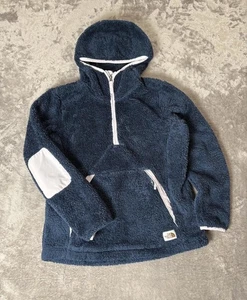 The North Face Women’s Sherpa Teddy Fleece Hoodie Pullover (M) Navy Blue White - Picture 1 of 9