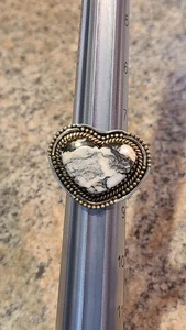 Beautiful White Buffalo Sterling Silver Ring  (1) - Picture 1 of 15