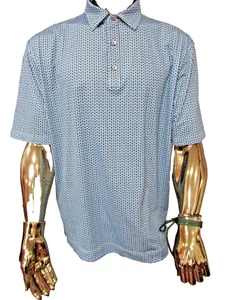 FootJoy Golf Polo Shirt Blue Geometric Print Short Sleeve Performance Fit L - Bild 1 von 11