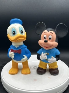 Vintage 7.5" Walt Disney Productions Donald Duck & Mickey Mouse Squeaker - Japan - Picture 1 of 8