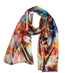 100% Silk long scarves shawl for women Light Weight Soft large 63” X 27” style2 - Picture 1 of 4