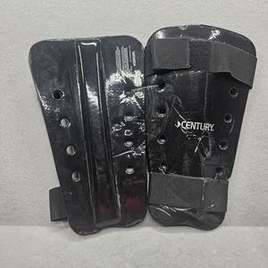 Century Martial Arts Sparring Shin Guards Pads Black Size Adult M/L NEW - Picture 1 of 9
