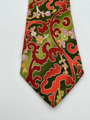 Silk Floral Patterned Christian Lacroix Paris Mans Tie Made In Italy - Image 1 of 4