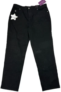 Pantalones de mezclilla negros elásticos con bolsillo diseño brillante Gloria Vanderbilt Amanda talla 18 - Imagen 1 de 12
