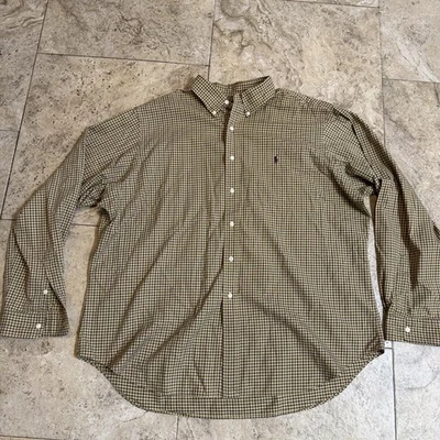 Camisa Polo Ralph Lauren Marrón Púrpura Guinga Cuadros Para Hombres XXL Con Botones 2XL Foto 1 de 4