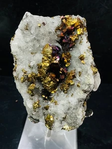 Chalcopyrite Quartz & Calcite Peacock Ore Harmony Hunan Province  China 440 gram - Picture 1 of 15