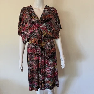 Maggy London Women 12 Sheath Liquid Knit Dress Short Sleeve Stretch Midi Shapely - Bild 1 von 7