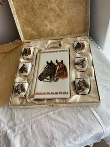 Vintage Limoges Cognac Set Advertising Object Decanter & Cups Boxed - Picture 1 of 16